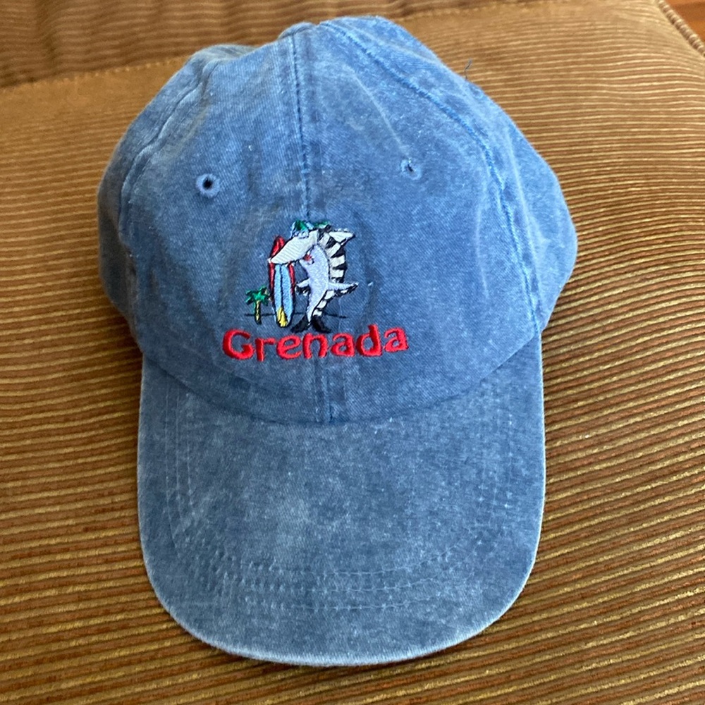 Denim Baseball Hat With Grenada Logo. $11.